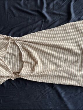 Maternity Beige Ribbed Knit Dress